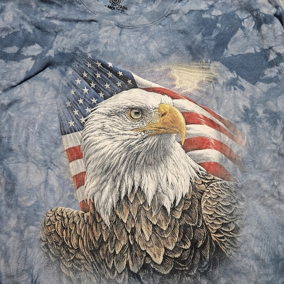 The Mountain 2XL Tie Dye T-Shirt Bald Eagle American Flag Graphic USA - Picture 2 of 7